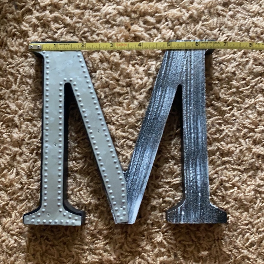 Rustic Metal Letter ‘M’ - Picture 4 of 6